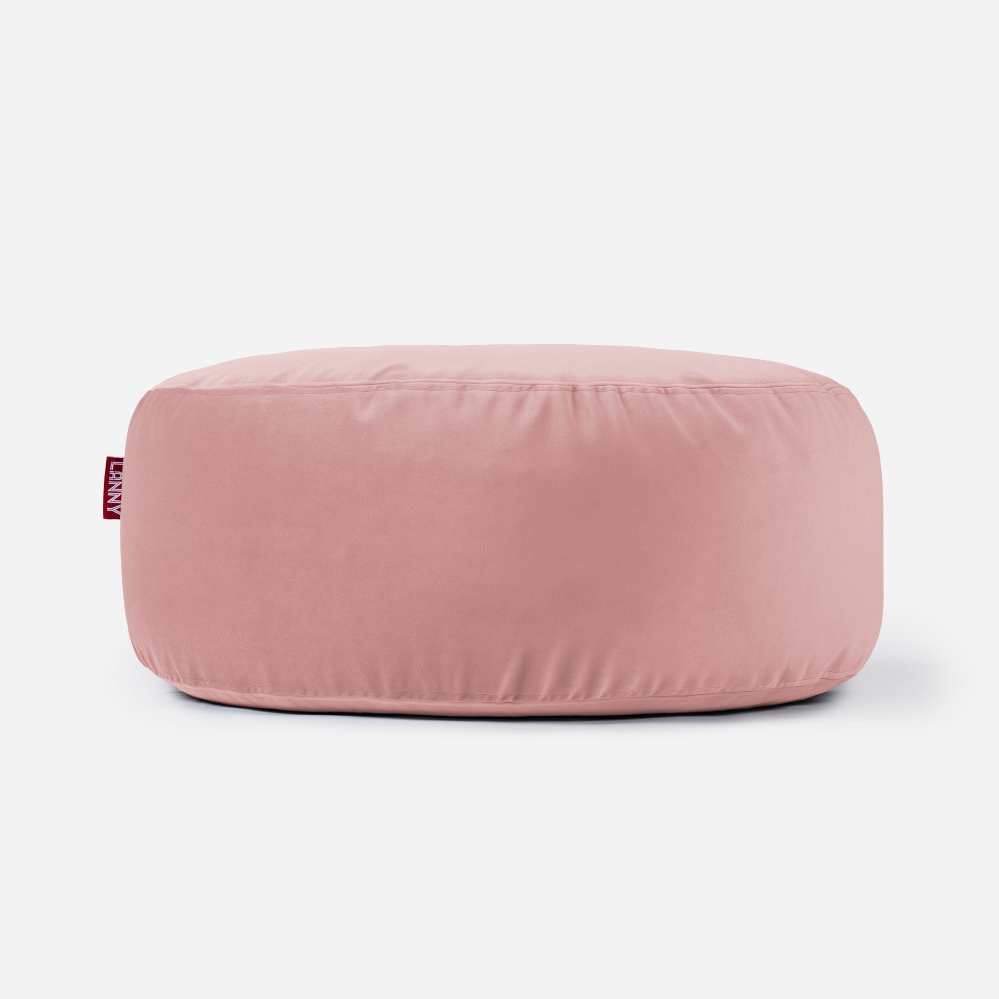 Short Velvet Pink Pouf - Lanny Beanbag - Ottomans