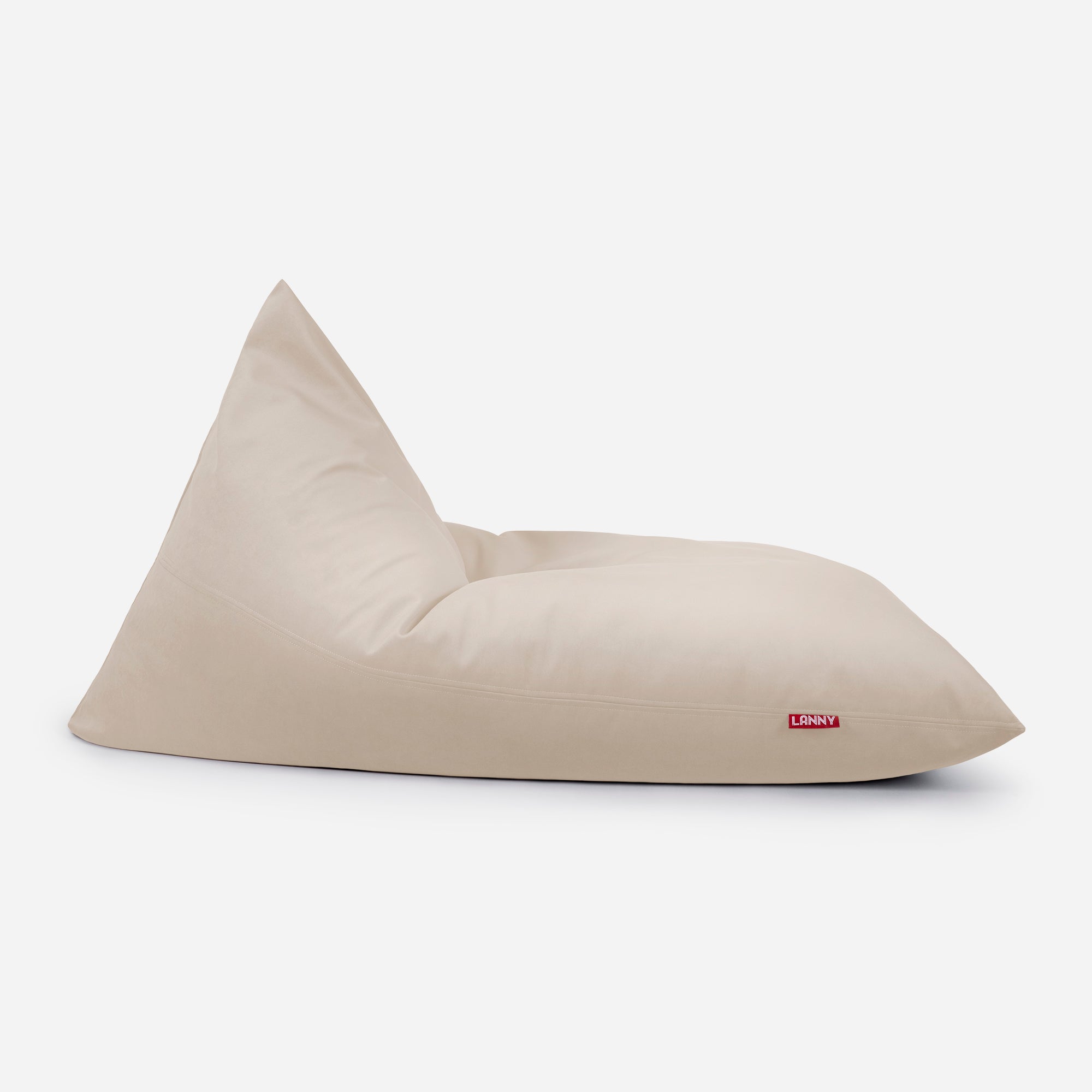 Slim Velvet Beige Bean bag - Lanny Beanbag - Bean Bag Chairs