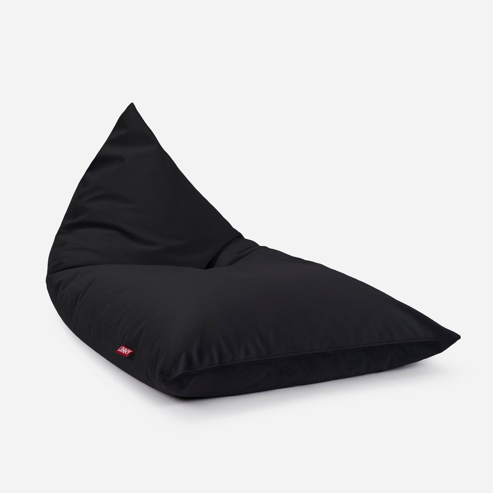 Slim Velvet Black Bean bag - Lanny Beanbag - Bean Bag Chairs