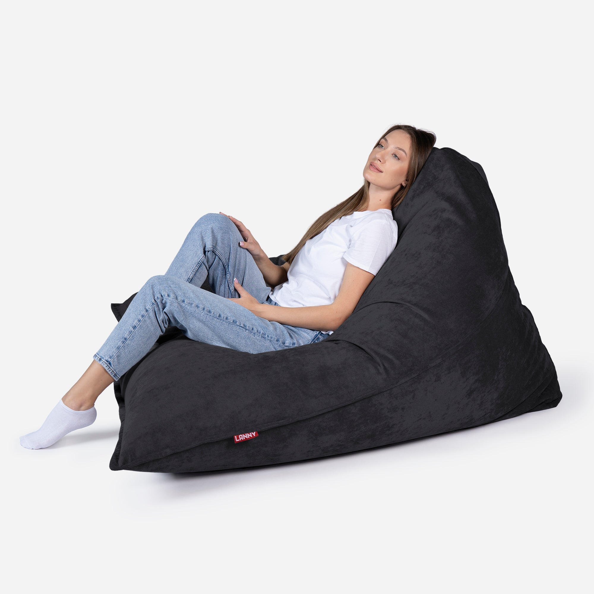 Sloppy Large Aldo Black Bean bag - Lanny Beanbag - Bean Bag Chairs