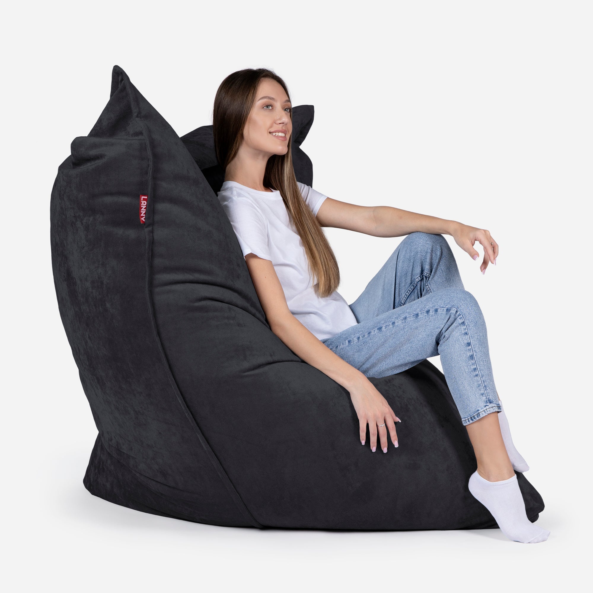 Sloppy Large Aldo Black Bean bag - Lanny Beanbag - Bean Bag Chairs