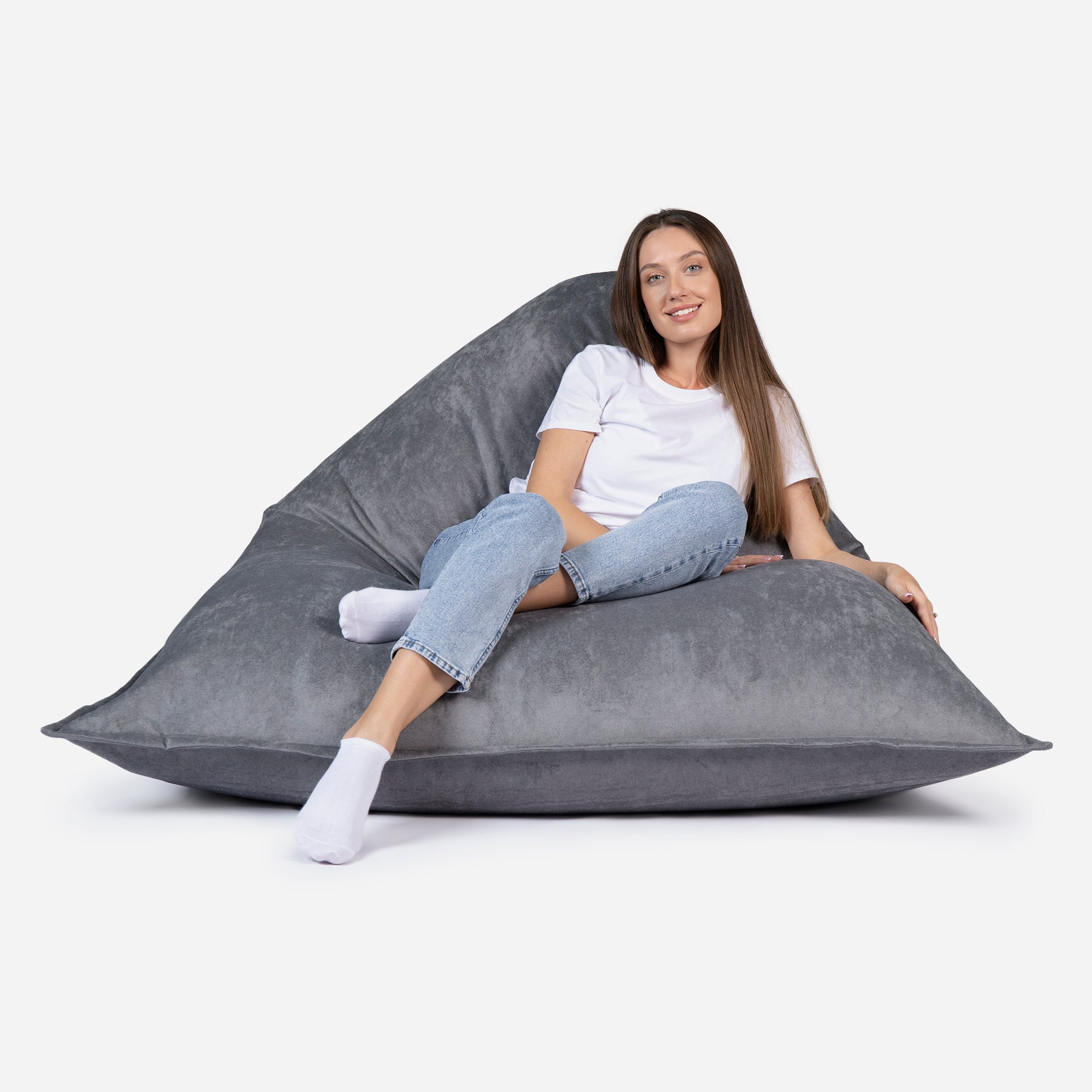Sloppy Large Aldo Gray Bean bag - Lanny Beanbag - Bean Bag Chairs