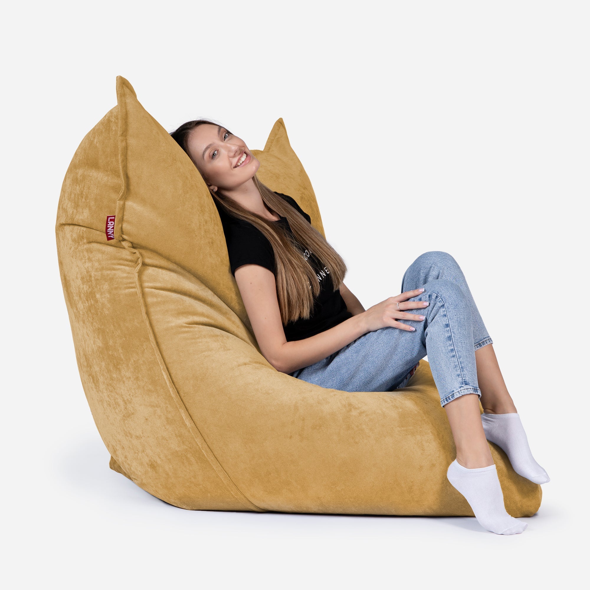 Sloppy Large Aldo Mustard Bean bag - Lanny Beanbag - Bean Bag Chairs