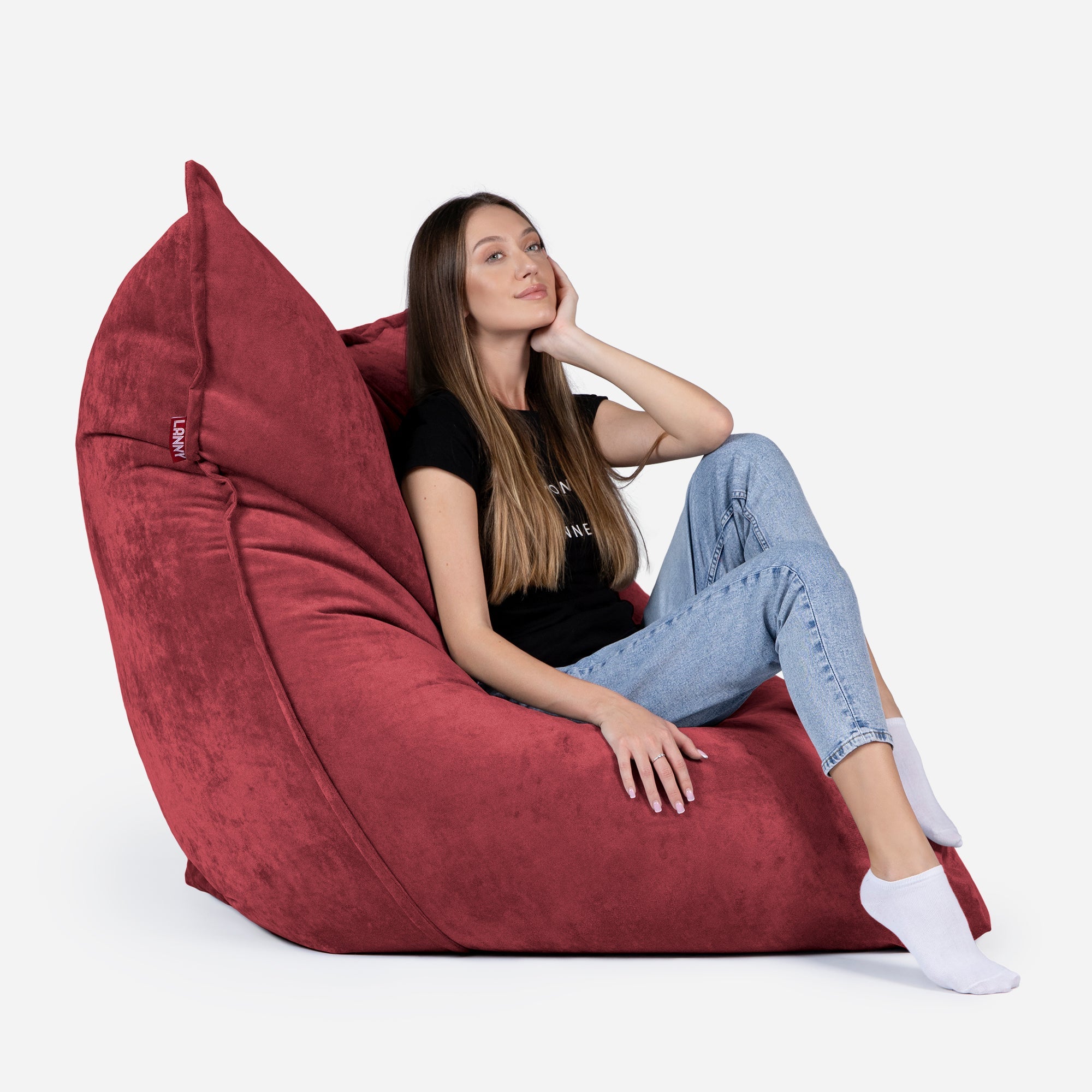 Sloppy Large Aldo Red Bean bag - Lanny Beanbag - Bean Bag Chairs