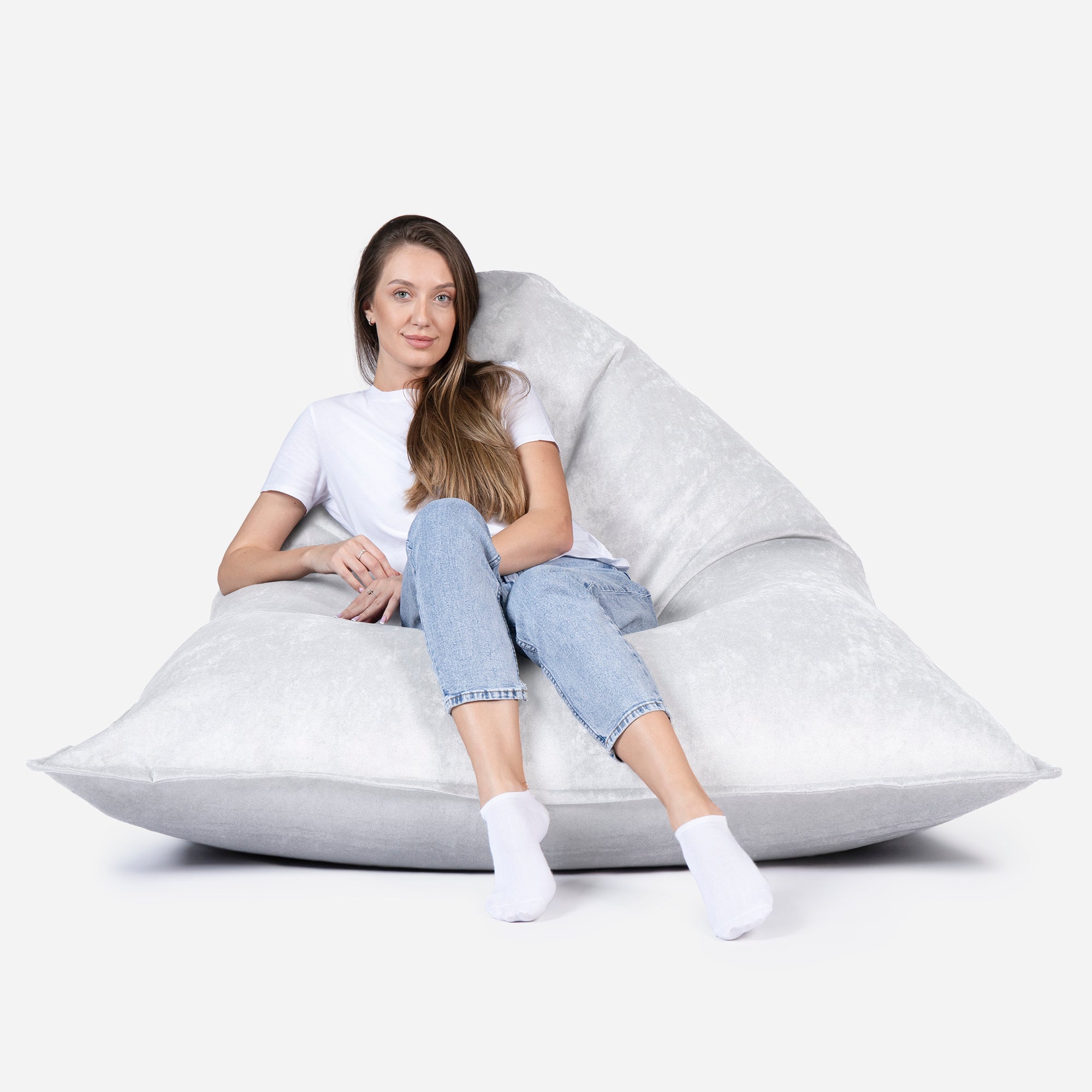 Sloppy Large Aldo White Bean bag - Lanny Beanbag - Bean Bag Chairs
