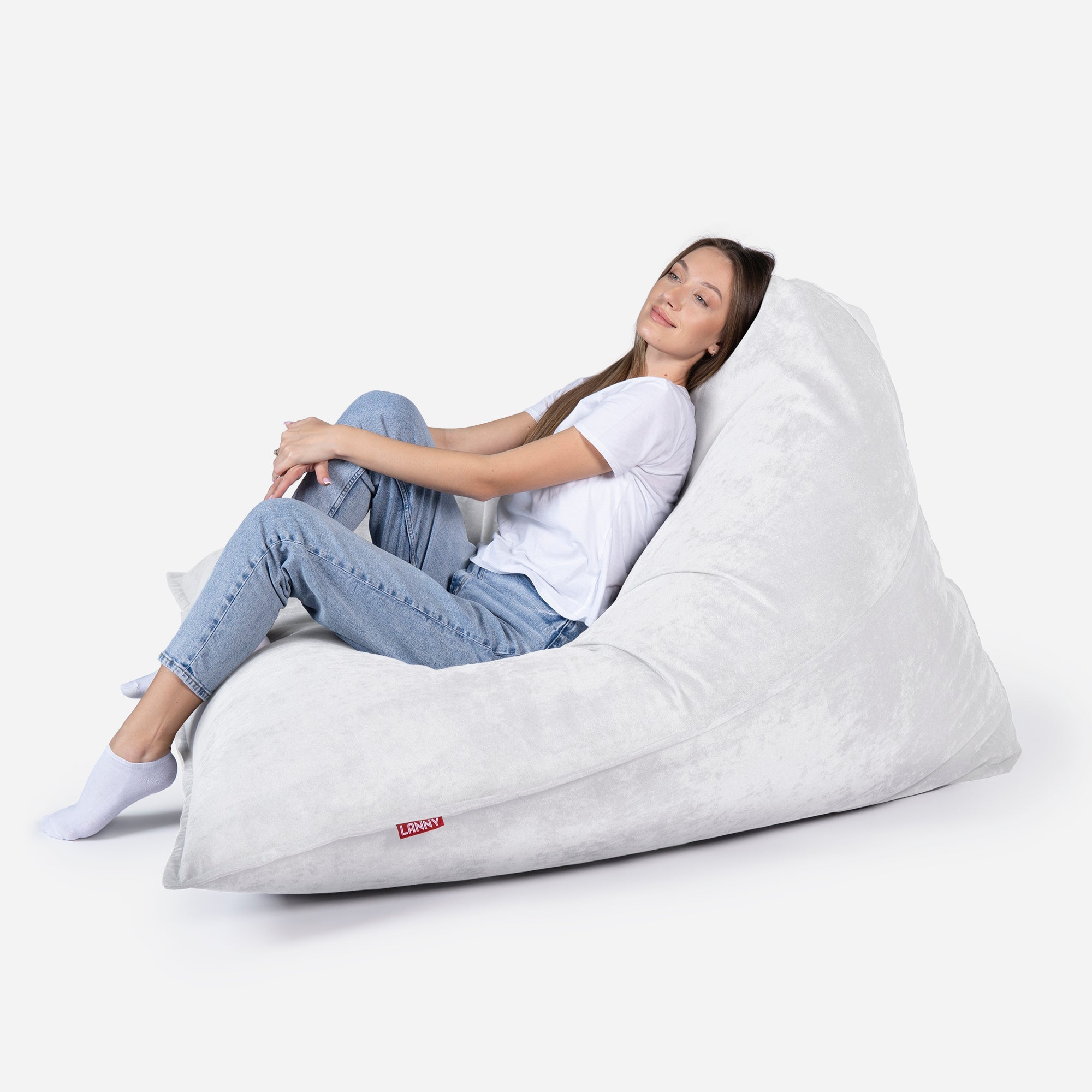 Sloppy Large Aldo White Bean bag - Lanny Beanbag - Bean Bag Chairs