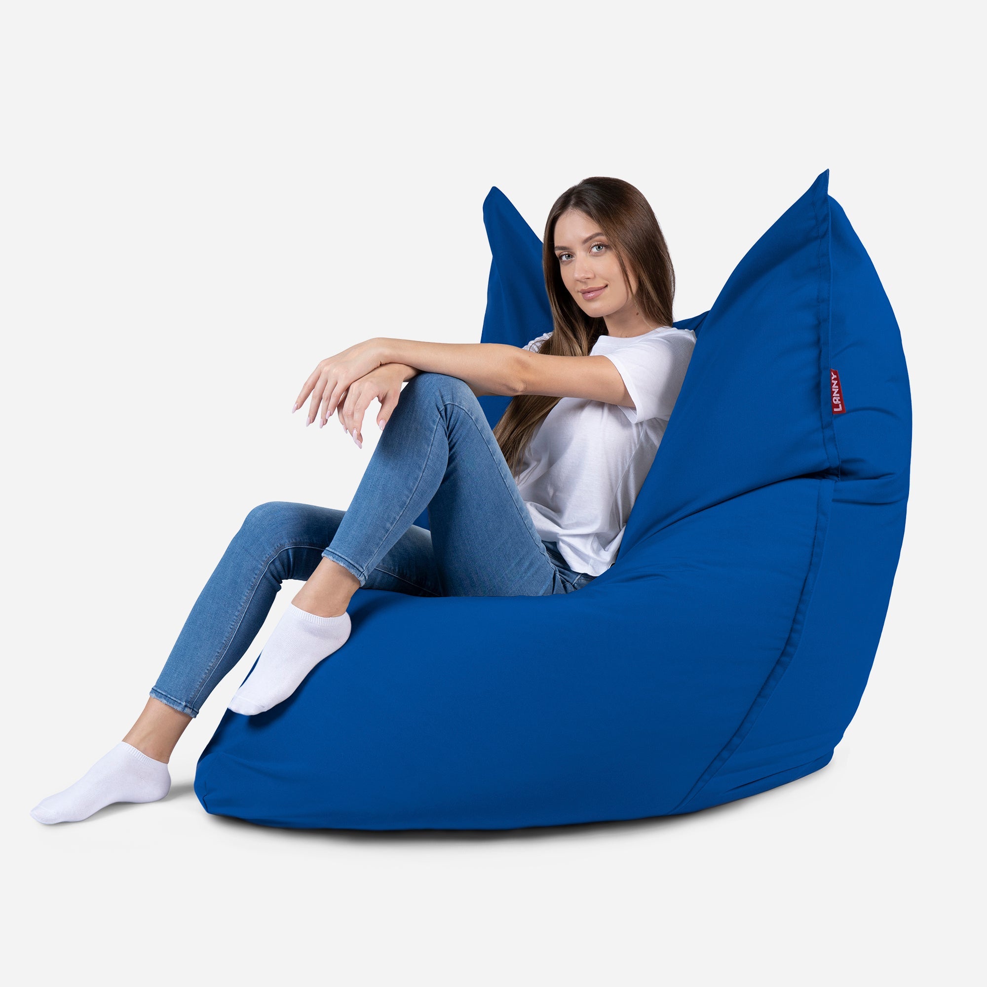 Sloppy Large Outdoor Blue Bean Bag - Lanny Beanbag - Bean Bag Chairs