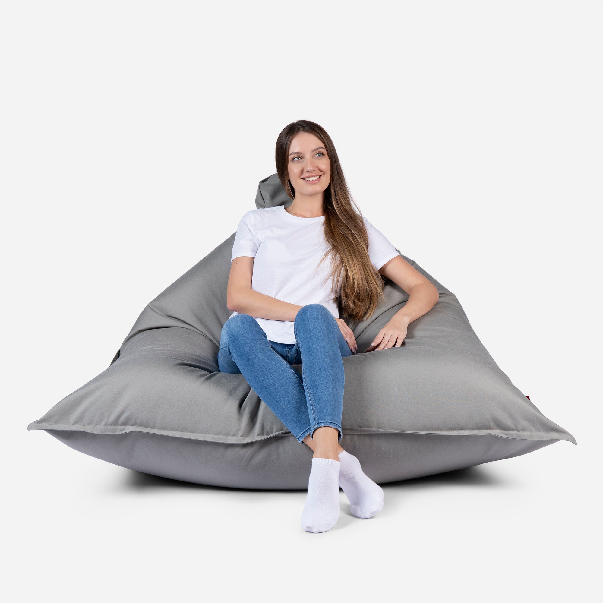 Sloppy Large Outdoor Gray Bean Bag - Lanny Beanbag - Bean Bag Chairs
