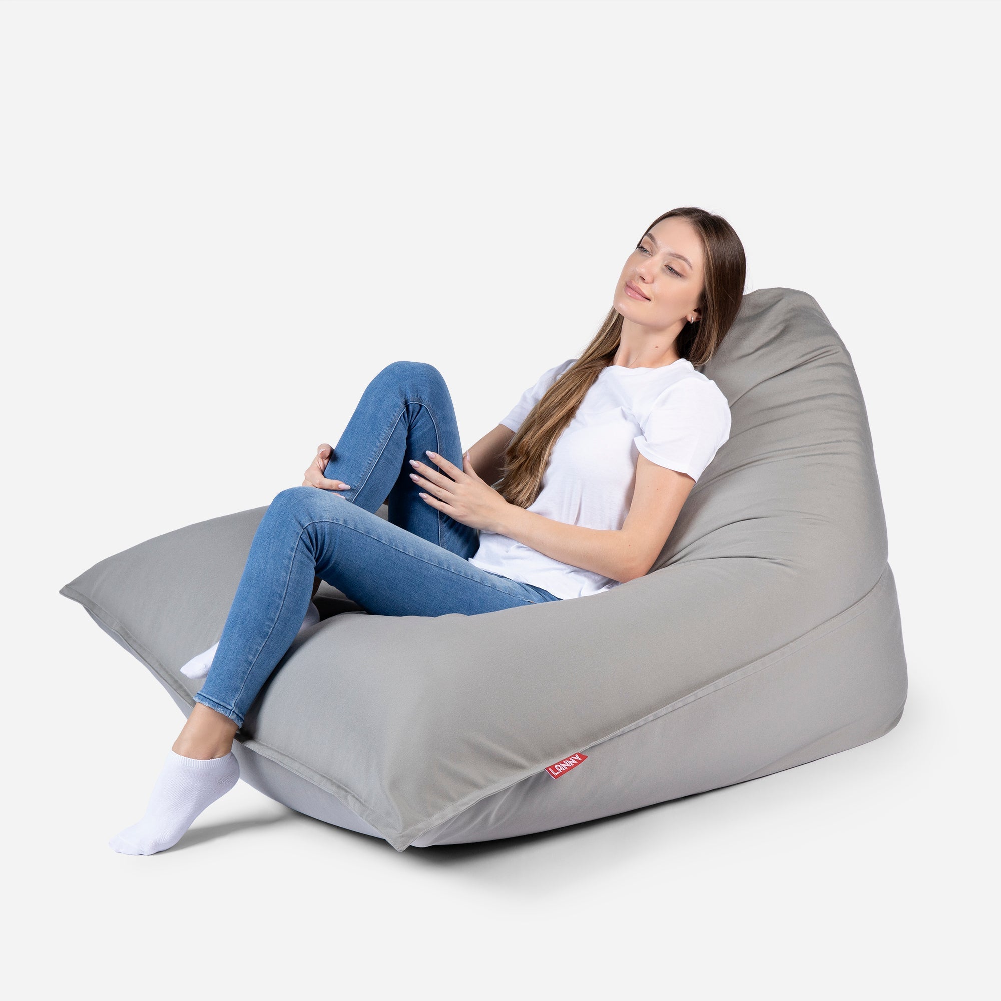 Sloppy Large Outdoor Gray Bean Bag - Lanny Beanbag - Bean Bag Chairs