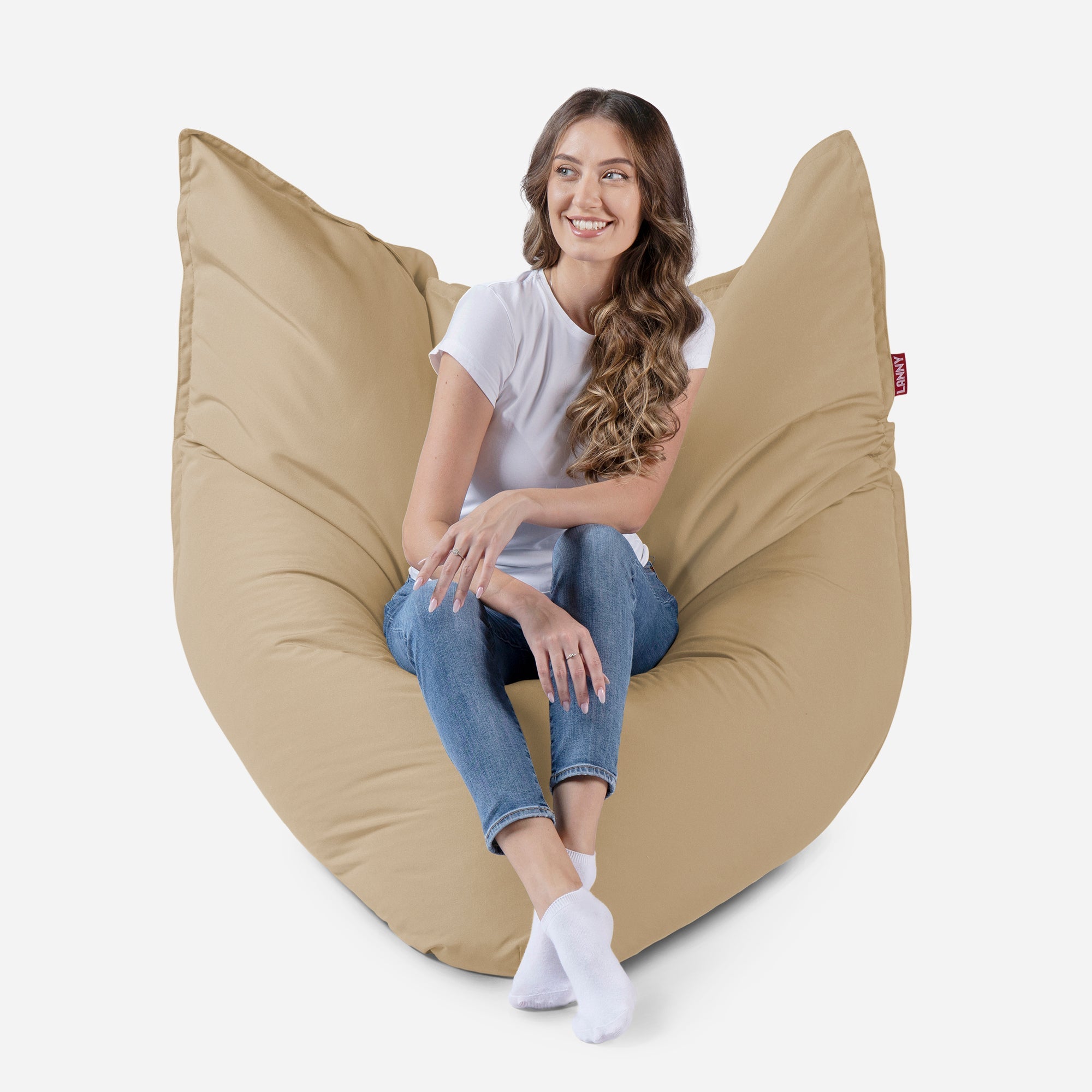 Sloppy Large Outdoor Latte Bean Bag - Lanny Beanbag - Bean Bag Chairs