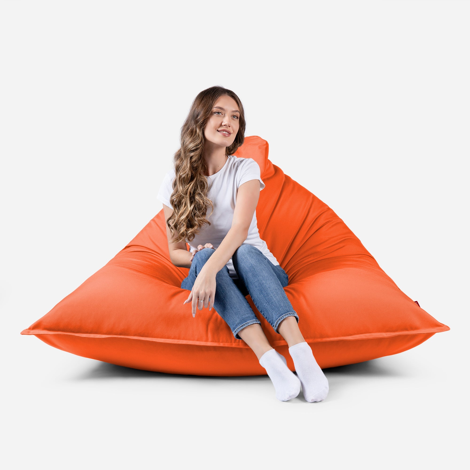 Sloppy Large Outdoor Orange Bean Bag - Lanny Beanbag - Bean Bag Chairs
