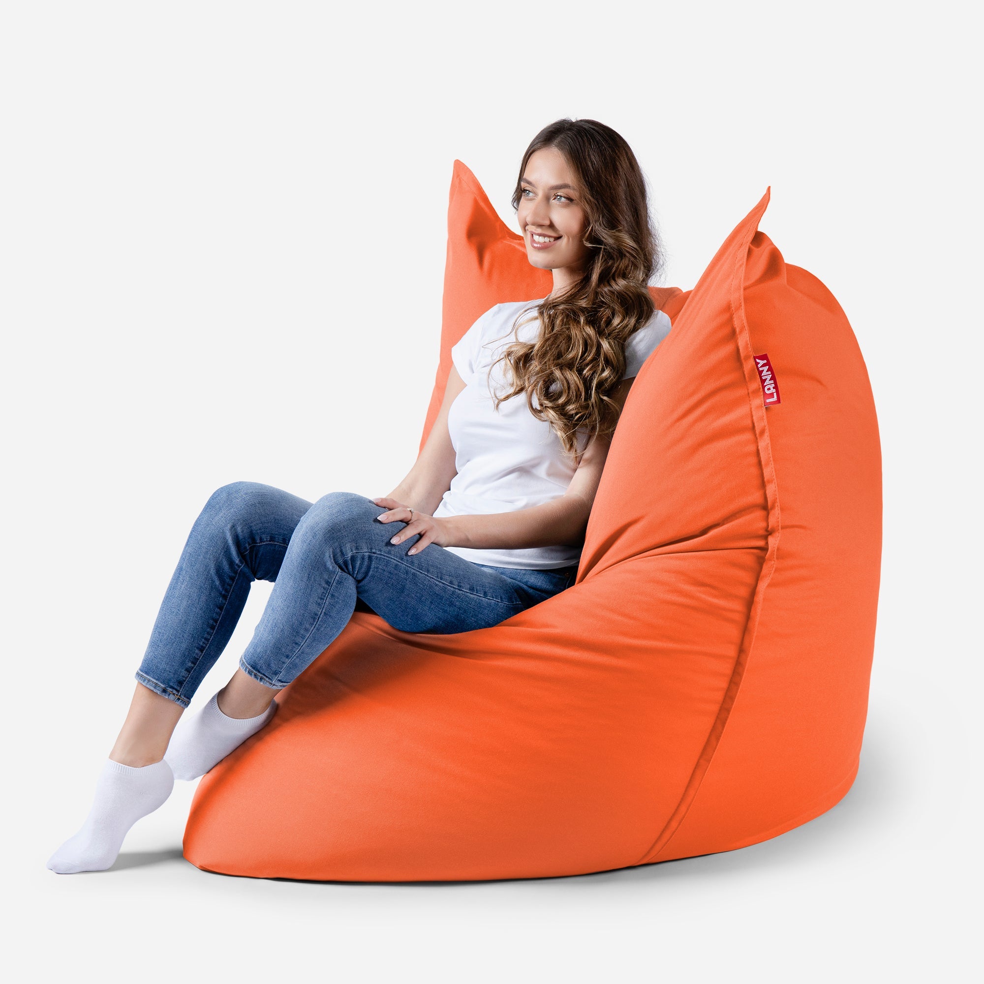 Sloppy Large Outdoor Orange Bean Bag - Lanny Beanbag - Bean Bag Chairs