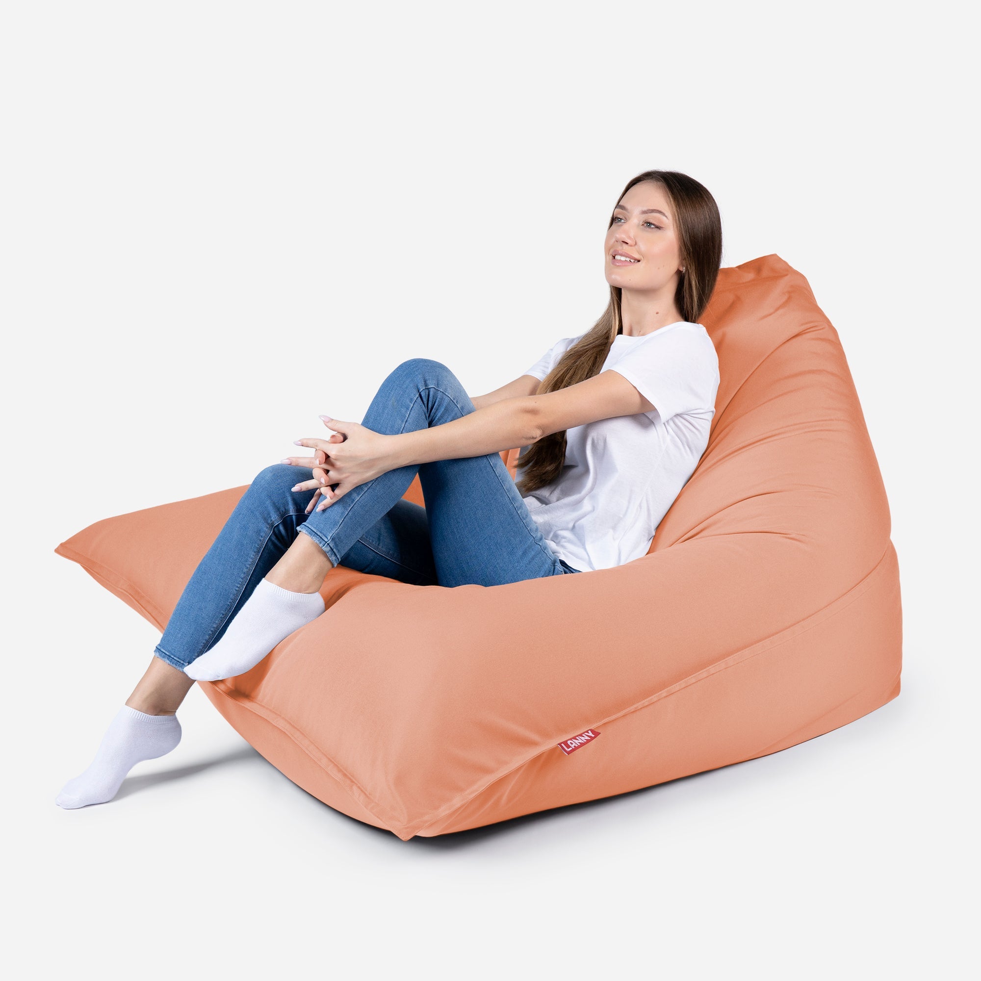 Sloppy Large Outdoor Peach Bean Bag - Lanny Beanbag - Bean Bag Chairs