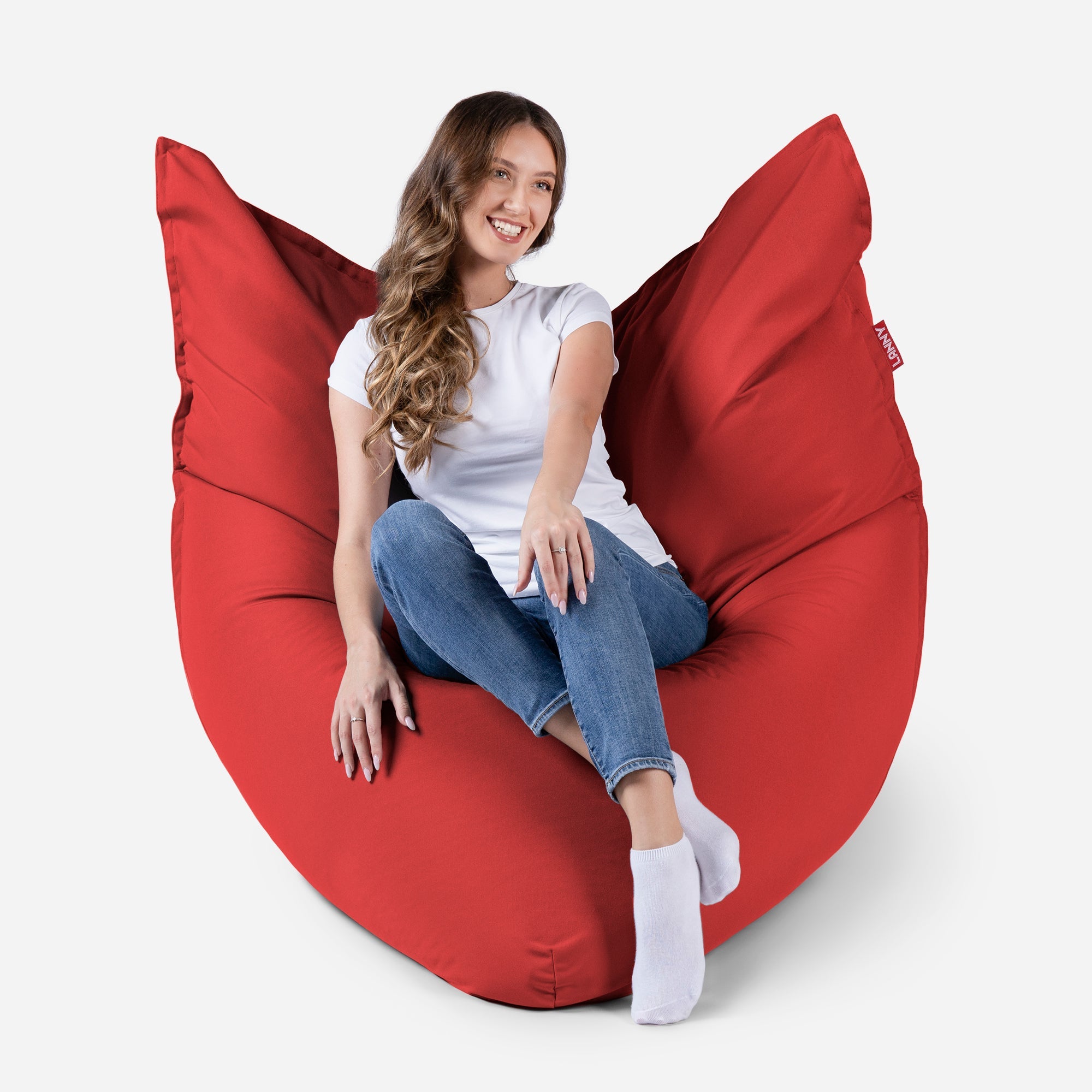 Sloppy Large Outdoor Red Bean Bag - Lanny Beanbag - Bean Bag Chairs