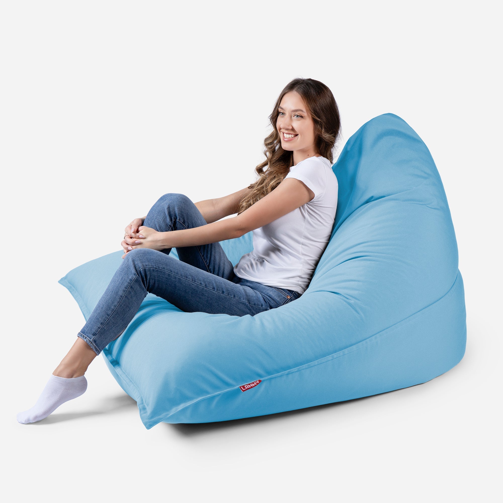 Sloppy Large Outdoor Sky blue Bean Bag - Lanny Beanbag - Bean Bag Chairs