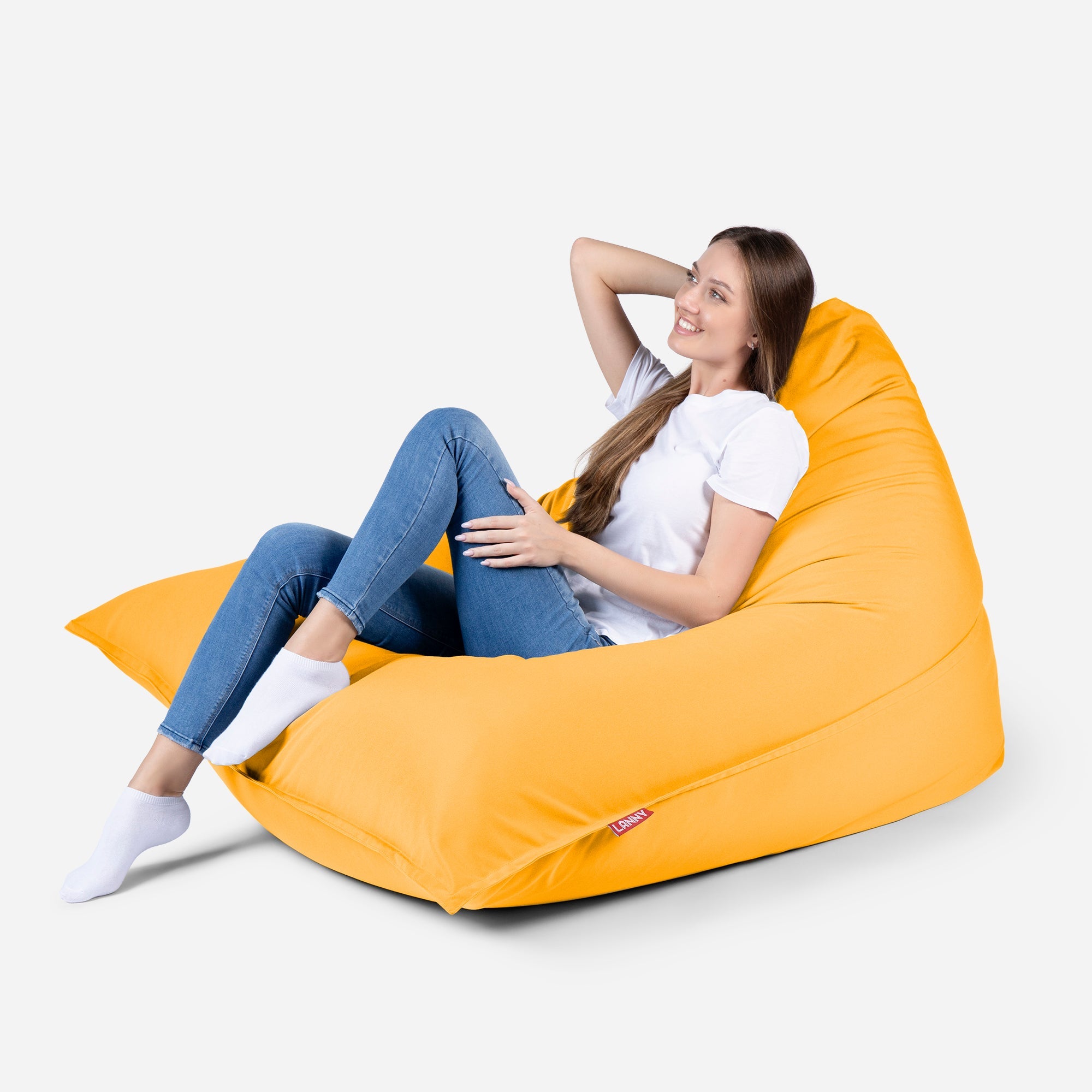 Sloppy Large Outdoor Yellow Bean Bag - Lanny Beanbag - Bean Bag Chairs