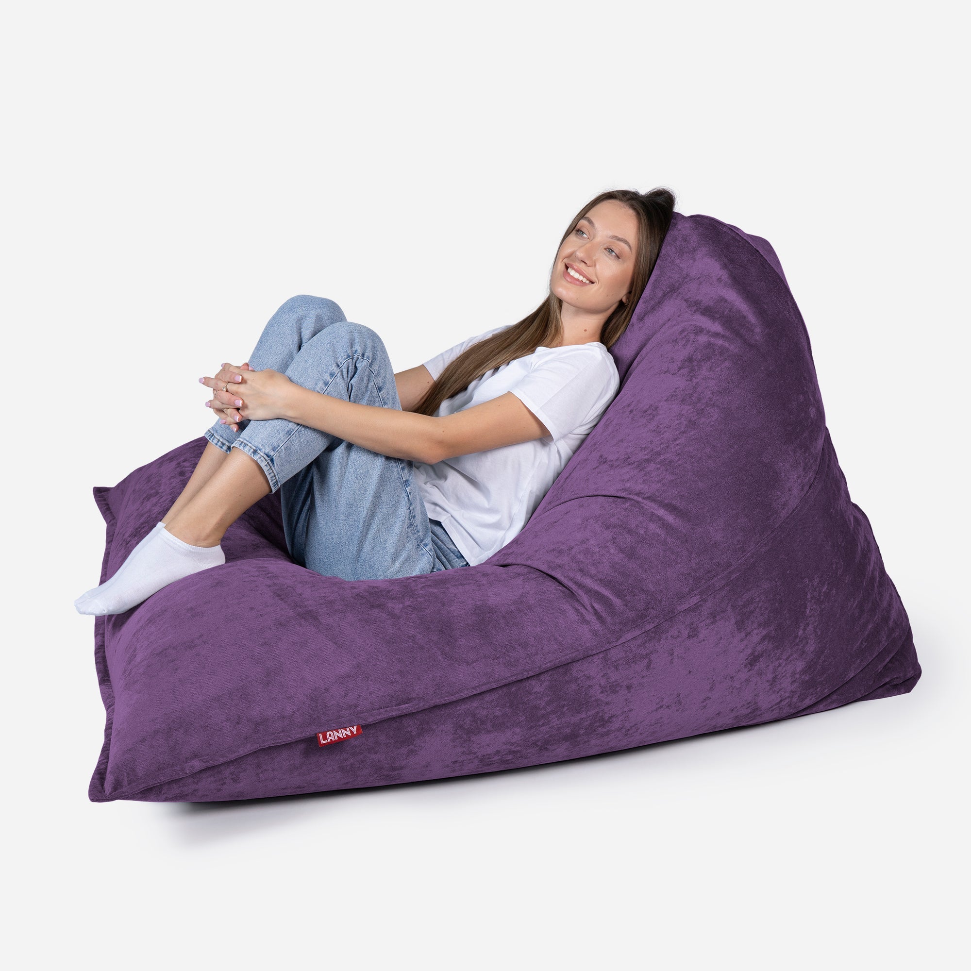Sloppy LargeAldo Violet Bean bag - Lanny Beanbag - Bean Bag Chairs