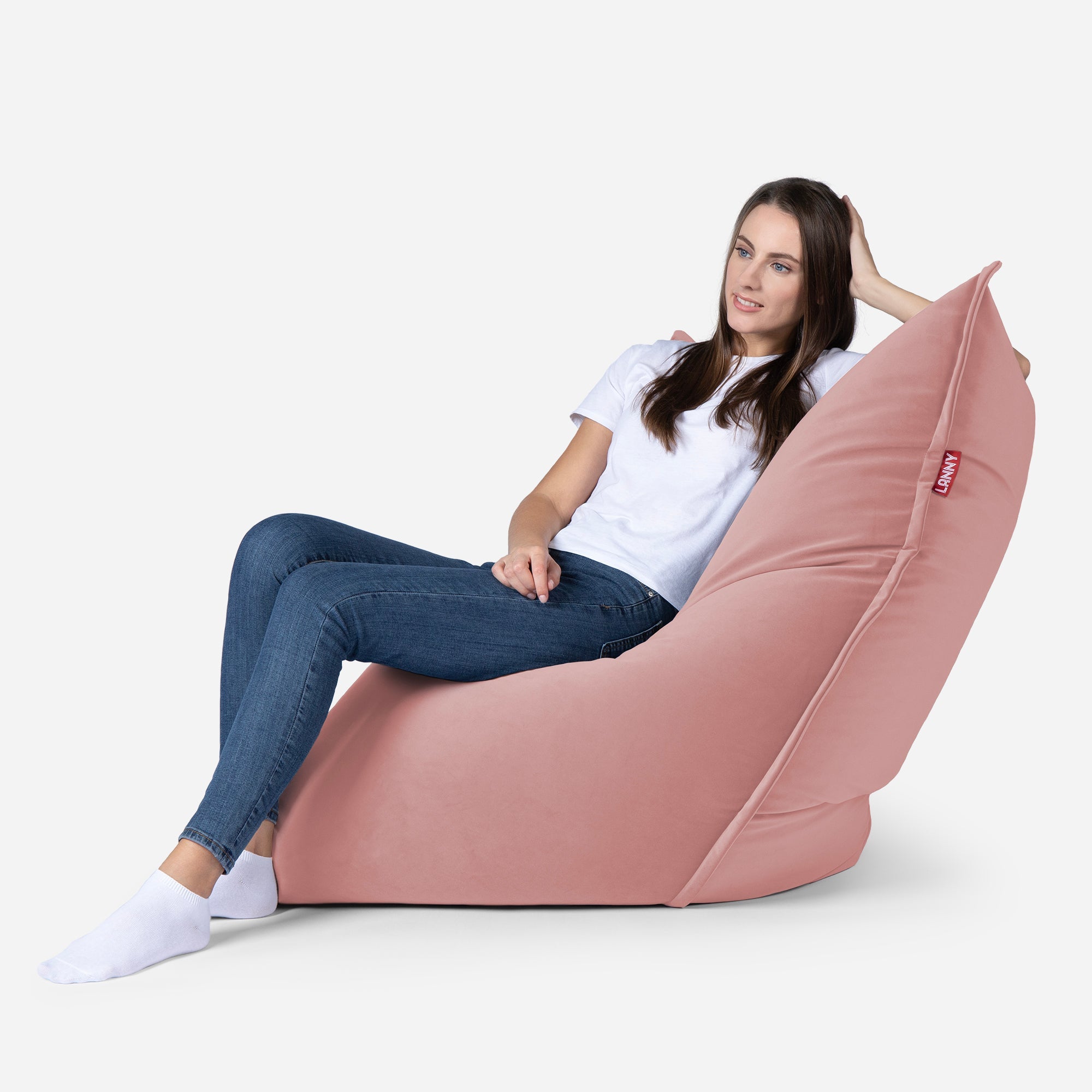 Sloppy Mini Velvet Pink Bean bag - Lanny Beanbag - Bean Bag Chairs