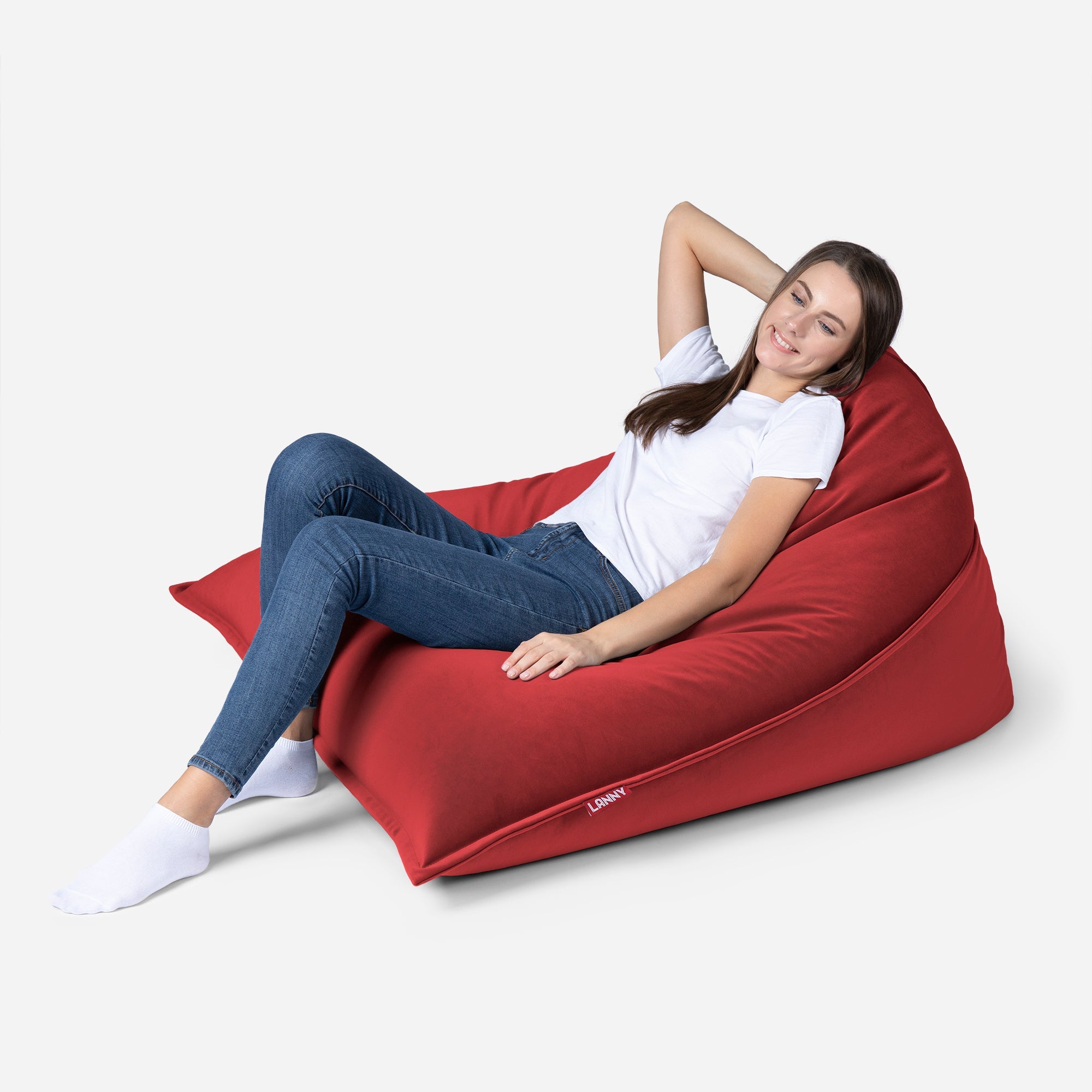 Sloppy Mini Velvet Red Bean bag - Lanny Beanbag - Bean Bag Chairs