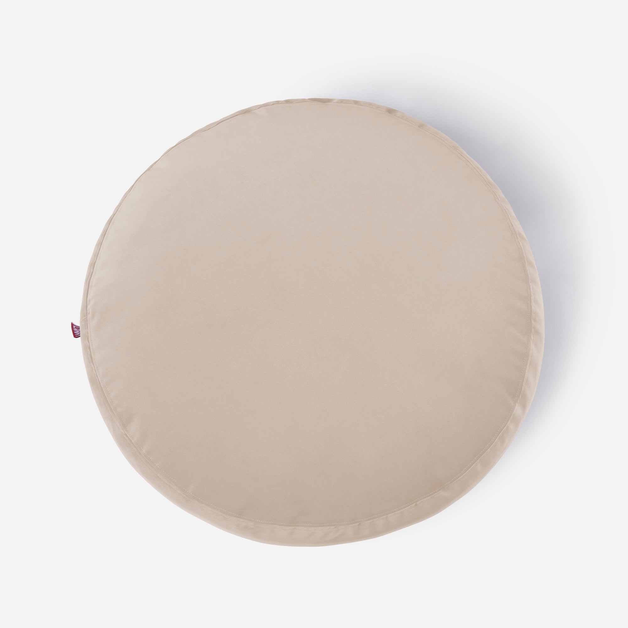 Short Velvet Beige Pouf