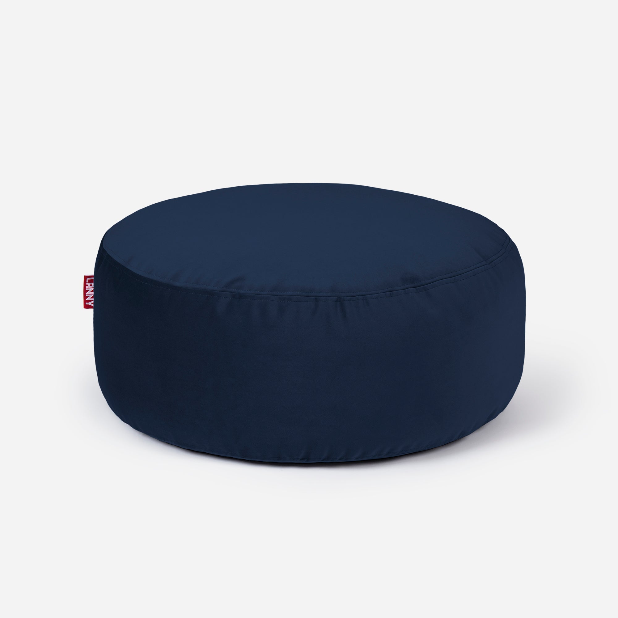 Lanny pouf made from velvet fabric in Blue color