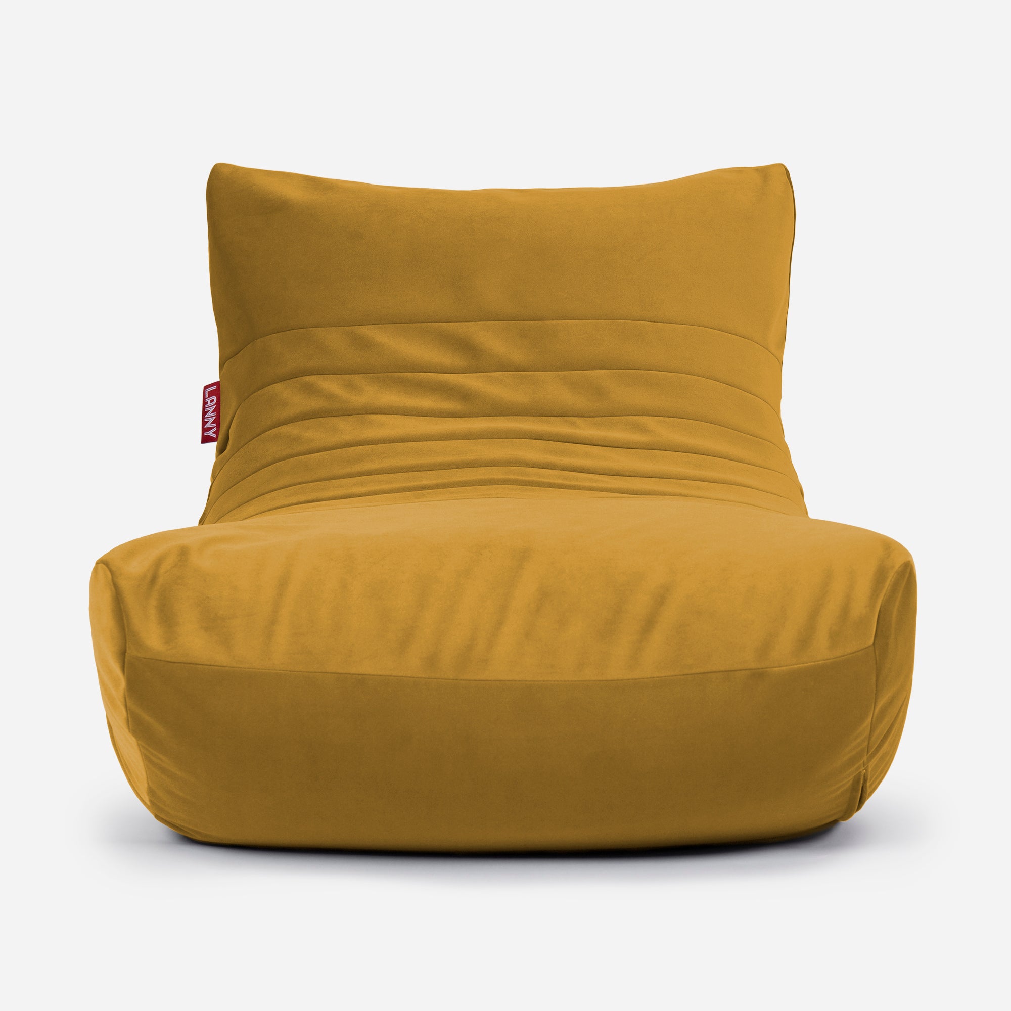 Curvy Velvet Mustard Bean bag Chair
