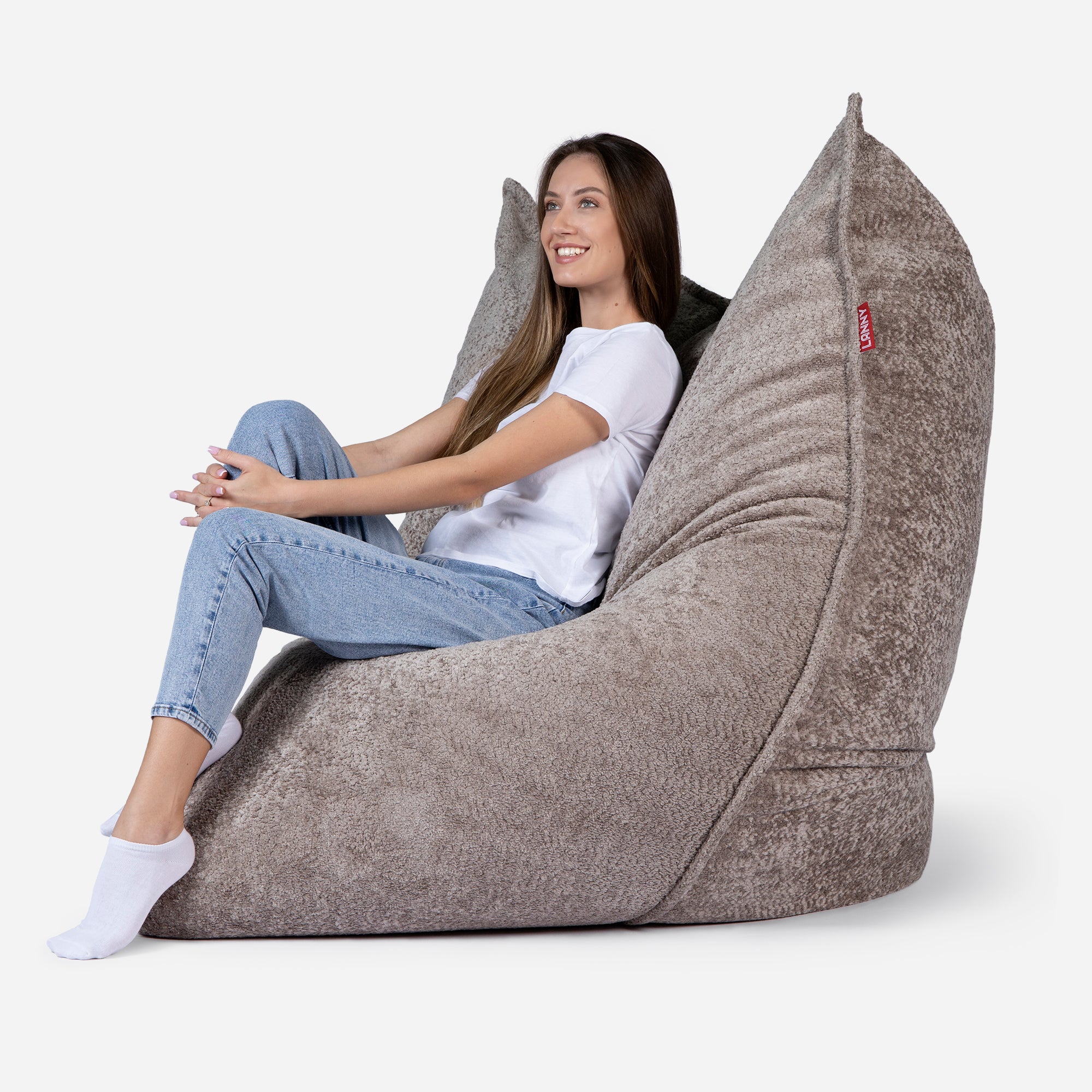 Sloppy Fluffy Brown Bean bag - Lanny Beanbag - Bean Bag Chairs