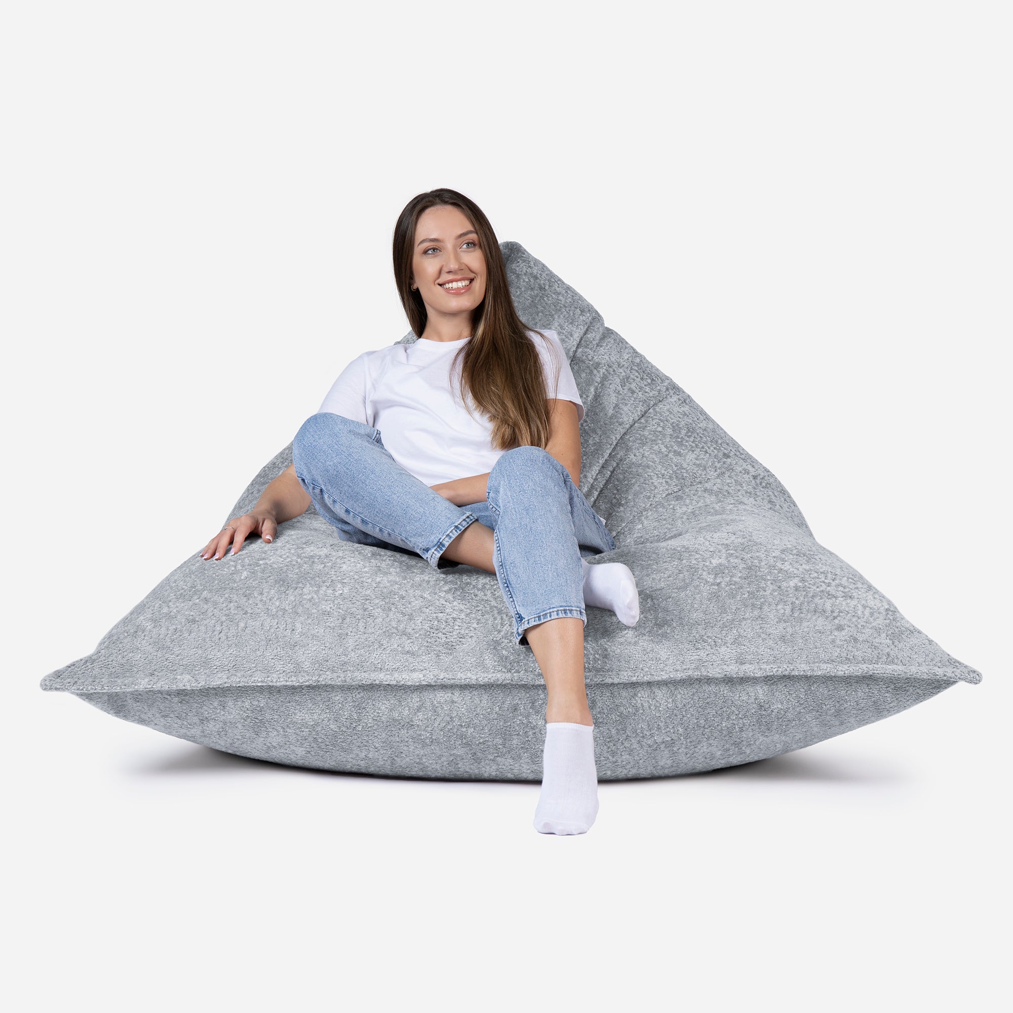 Sloppy Fluffy Gray Bean bag - Lanny Beanbag - Bean Bag Chairs