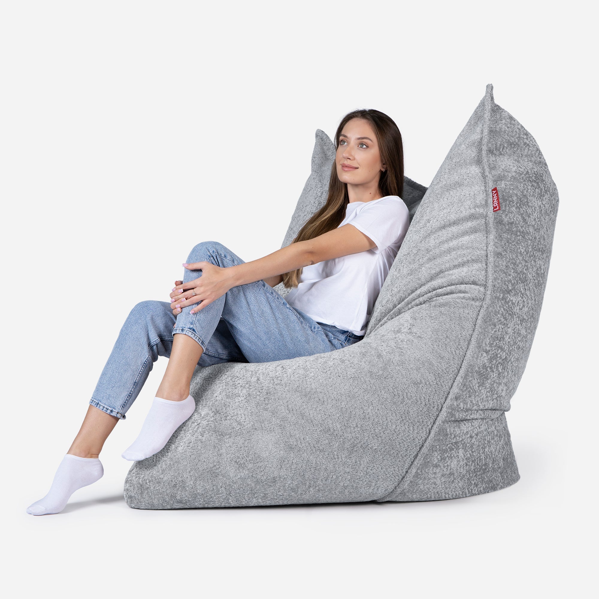 Sloppy Fluffy Gray Bean bag - Lanny Beanbag - Bean Bag Chairs